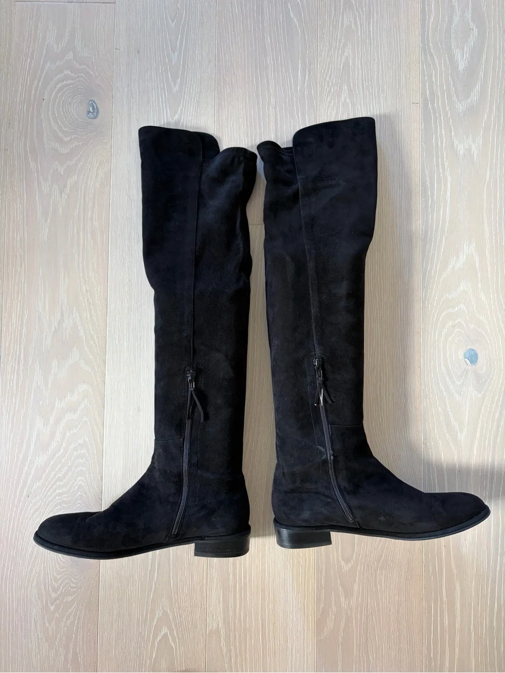 Stuart Weitzman ALL GOOD *Full Black Suede* Over the Knee Boots - EUC Size 10
